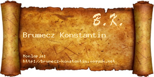 Brumecz Konstantin névjegykártya